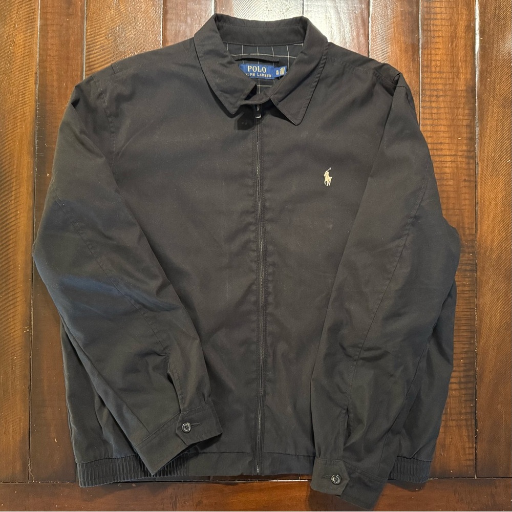 Ralph Lauren Black Lightweight Shirt Jacket with Collared Design